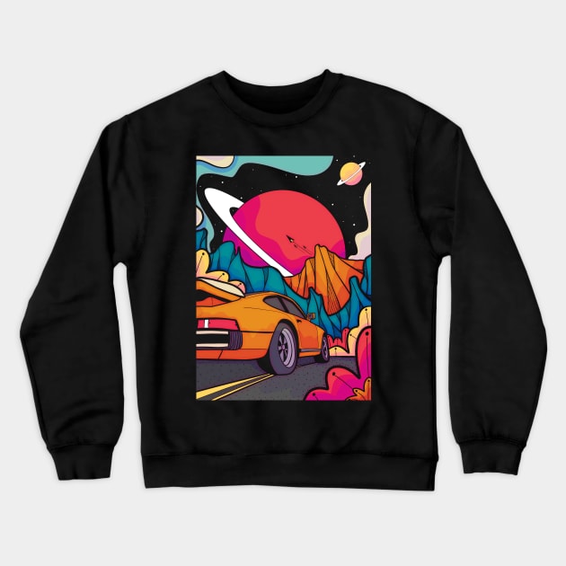 Cosmic highway Crewneck Sweatshirt by Swadeillustrations